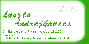 laszlo andrejkovics business card