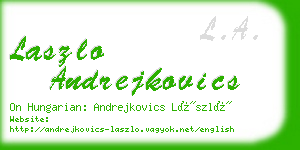 laszlo andrejkovics business card